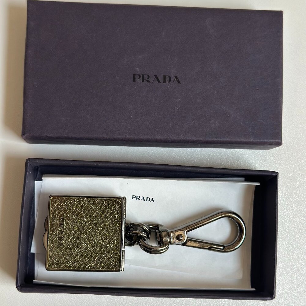 Prada pillbox key chain